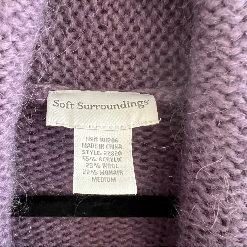 Soft Surroundings Purple Telluride Wool And Mohair Cardigan M - Picture 6 of 8